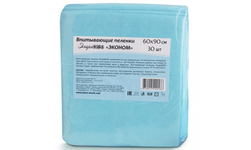 ЭлараKids пеленки впитыв 60X90см №30 эконом