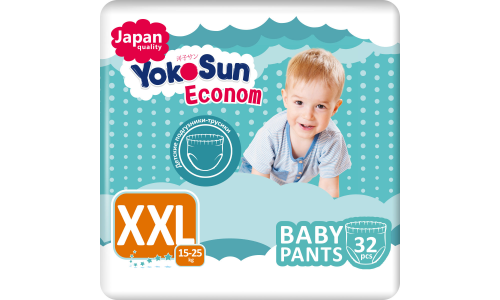 Yokosun Econom трусики-подгузники для детей р.XXL №32 15-25 кг