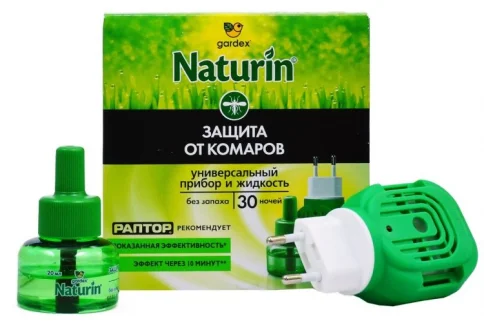 Гардекс натурин раптор прибор универсал + ж-ть от комаров б/запаха 30 ночей