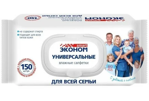 Эконом Смарт салфетки влаж для всей семьи №150 клапан