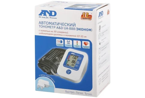 Тонометр автомат AND UA-888АСЕ эконом манжета 22-32см с адаптером