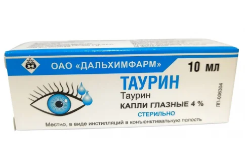 Таурин, капли глазн 4% фл-кап 10мл