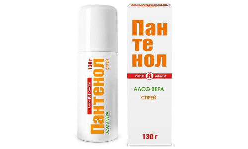 Пантенол Раны и Ожоги, спрей для лица/тела с алоэ вера 130г