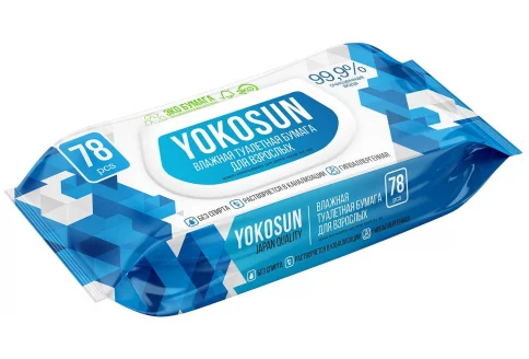 Yokosun бумага туалет влажная №78 с крышкой