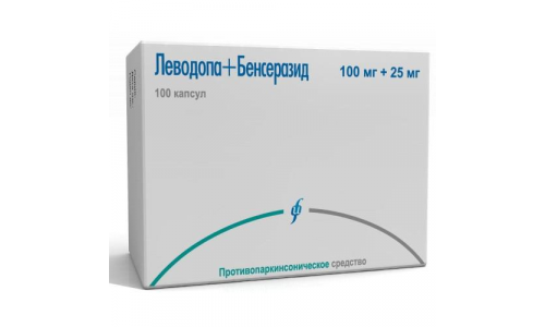 Леводопа+Бенсеразид, капсулы 100мг+25мг №100