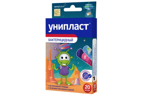 Унипласт пластырь бактерицидный для детей №20 космический