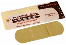 Лейко пластырь бактериц 2,5х7,2см №10 ткан основа телесный