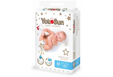 Yokosun Premium подгузники для детей р.M №62 5-10 кг