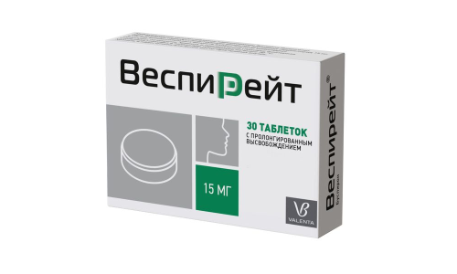 107(хран-3мес) Веспирейт таб пролонг высвоб 15мг №30 фото 2