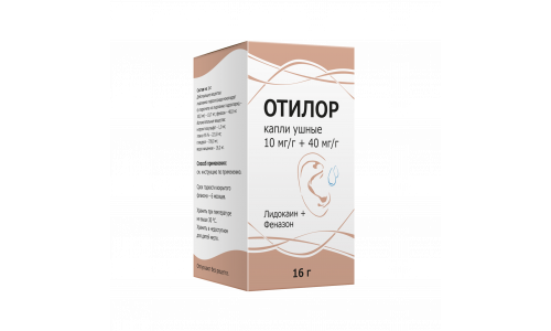 Отилор, капли ушные 10мг/г+40мг/г фл 16г