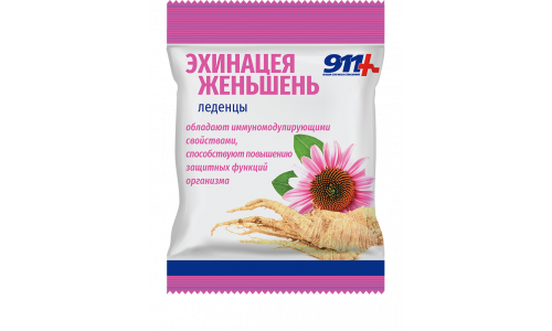 911 леденцы эхинацея+женьшень+вит С б/сахара 50г