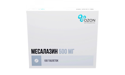 Месалазин, таблетки по кошечнорастворимые 500мг №100