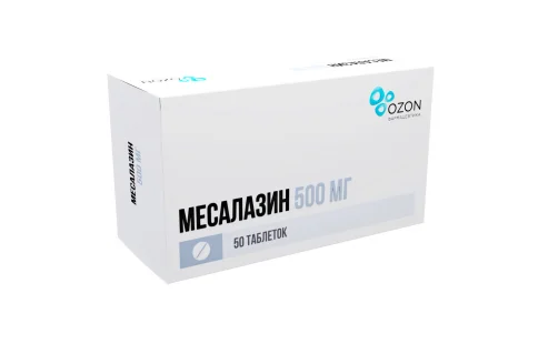 Месалазин, таблетки по кошечнорастворимые 500мг №50