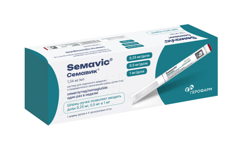 Семавик, раствор п/к введ 0,25/0,5/1мг/доза 3мл №1 шприц-ручка + иглы 4шт фото 3