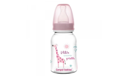 Канпол Бэби бутылка Африка 0+ 120мл розовый