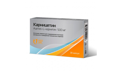 Карницетин ацетил-L-карнитин, капсулы 500мг №30