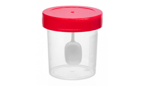 Контейнер для сбора биоматериалов 60мл стерил с ложкой