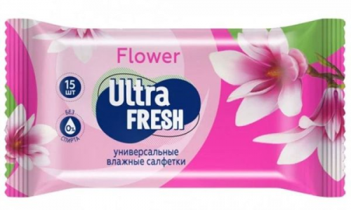Салфетки влажные ультра фреш flower fruit №15