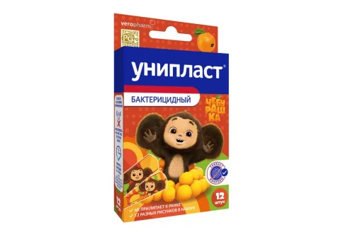 Унипласт пластырь бактерицидный для детей №12 чебурашка