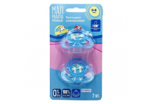 Мал Мала Меньше пустышка силик 6-18мес 2шт голубые