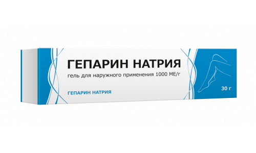 Гепарин Натрия, гель для наруж примен 1000МЕ/г 30г