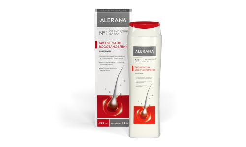 Алерана, шампунь био кератин восстановление 400мл