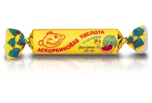 Аскорбиновая кислота с сахаром, таблетки 25мг №10 крутка арбуз