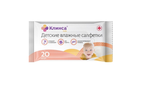 Клинса салфетки влаж д/дет а/бактер №20