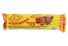 Аскорбиновая кислота с Сахаром, таблетки 25мг крутка №10 персик