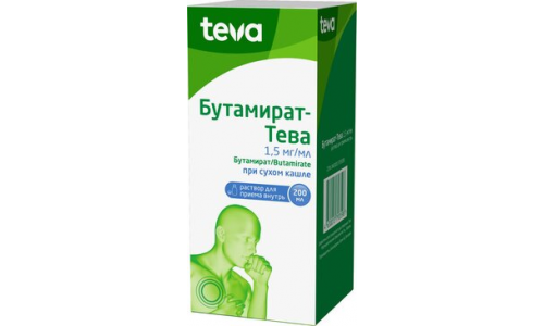 Бутамират Тева, раствор для внутр примен 1,5мг/мл 200мл