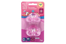 Мал Мала Меньше пустышка силик 0-6мес 2шт розовые