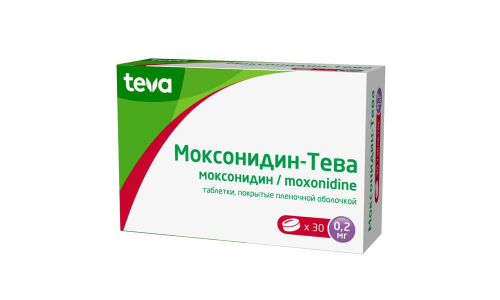 Моксонидин Тева, таблетки ппо 0.2мг №30