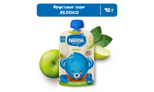 Д/п Нестле пюре яблоко 90г