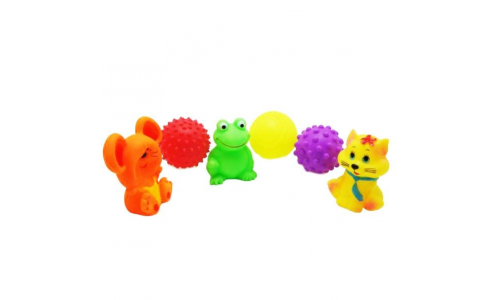 Игрушки резиновые мячики и зверушки 6шт пакет 20х20см 3675/3605