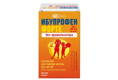 Ибупрофен-форте, сусп для внутр прим 40мг/мл 100г (80мл) б/аромат