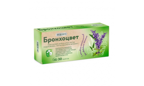 Биофорте Бронхоцвет, таб №30 шалфей-эвкалипт-мед