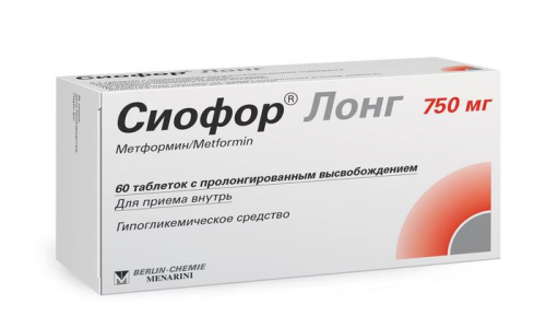 Сиофор Лонг 750, таблетки с пролонг высвоб 750мг №60