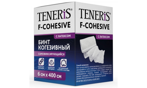 Бинт когезивный с латексом Тенерис F-Cohesive 6х400см