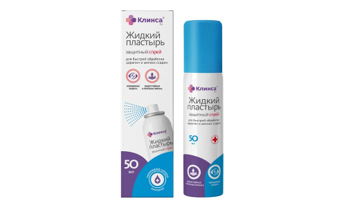 Клинса пластырь жидкий аэро-про спрей 50мл