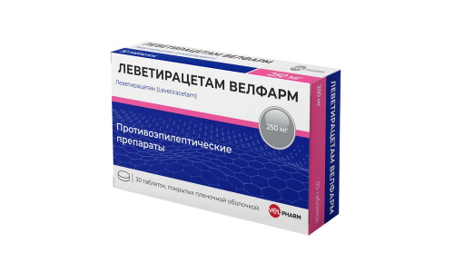 Леветирацетам Велфарм, таб ппо 250мг №30