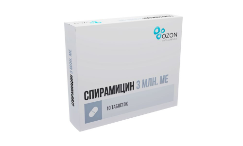 Спирамицин, таб ппо 3млн МЕ №10