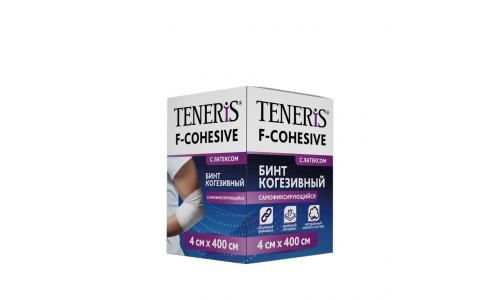 Бинт когезивный с латексом Тенерис F-Cohesive 4х400см