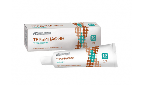 Тербинафин, крем д/наруж примен 1% 30г