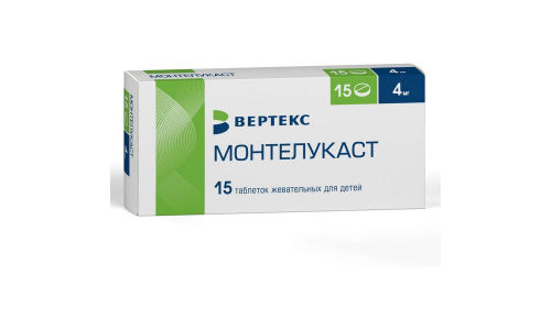 Монтелукаст-Вертекс, таб жев 4мг №15 д/детей
