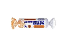 Аскорбиновая к-та Солнышко биофорте, таб с сах/глюкозой крутка №10 апельсин