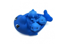 Игрушки резиновые дельфин и 3 дельфиненка 15х9см синий 2726-9 (6200)