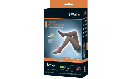 Чулки 2 кл компрес р.4 JW-222 прозрачные черные