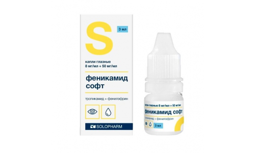 Феникамид Софт, капли глазн 8мг/мл+50мг/мл фл-кап 3мл