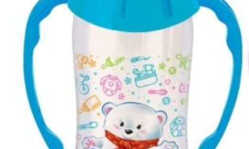 Умка бутылочка с ручками силик соска 6+ 250мл бирюзовая