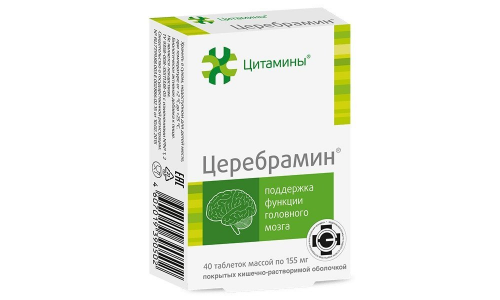 Цитамины Церебрамин, таб кишечр-р по 155мг №40